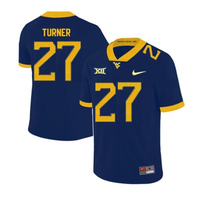 Men's West Virginia Mountaineers NCAA #27 Tacorey Turner Navy Authentic Nike 2019 Stitched College Football Jersey BM15Z30OT